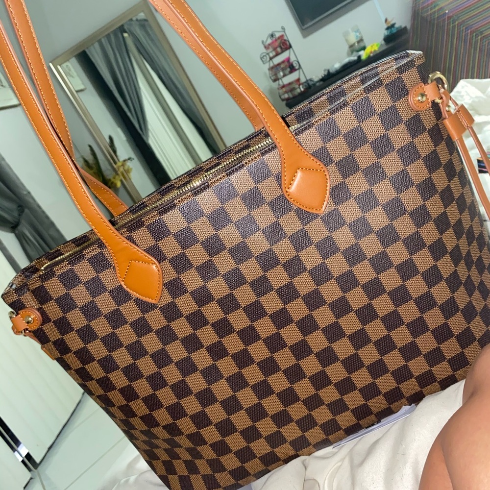 checkered large tote